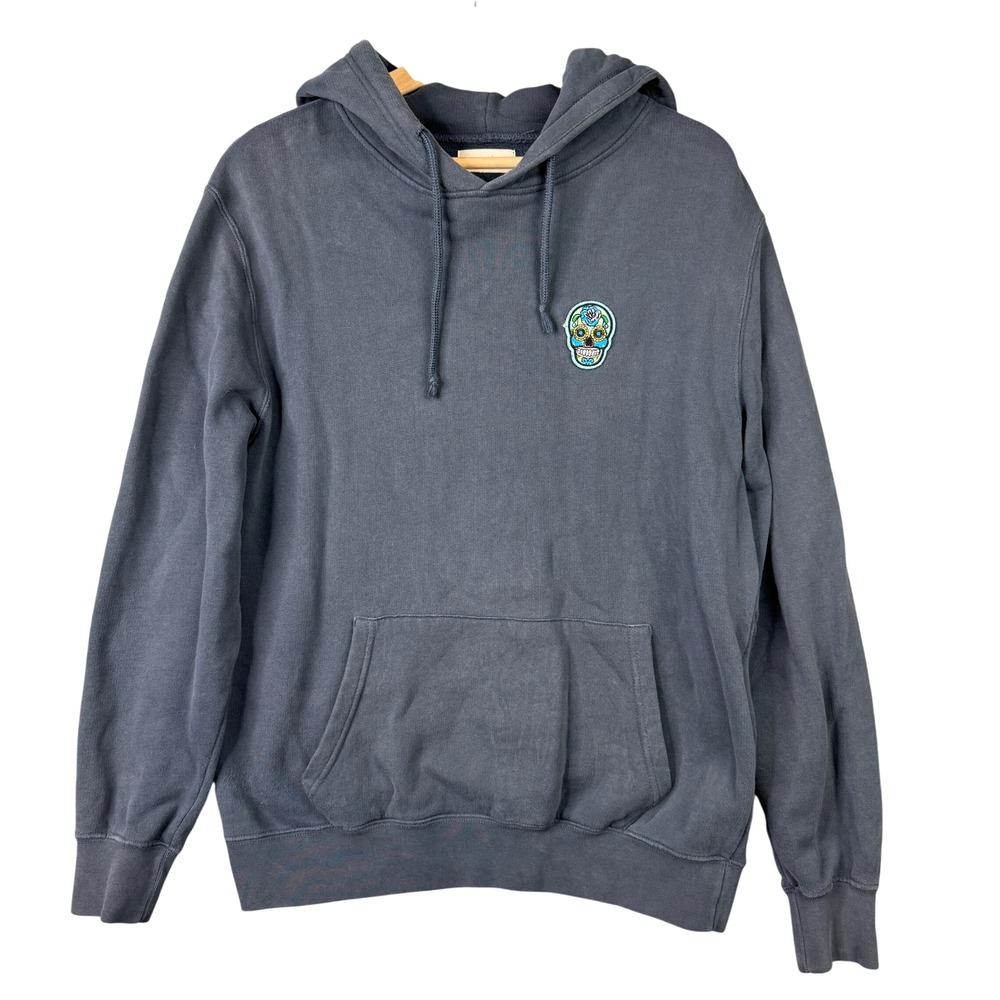 Suspicious Antwerp Sugar Skull Patch Hoodie Faded Navy Blue Small Streetwear